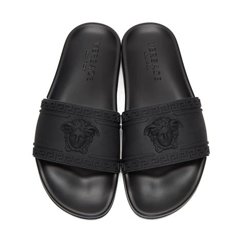 mens designer slides versace|versace medusa slides.